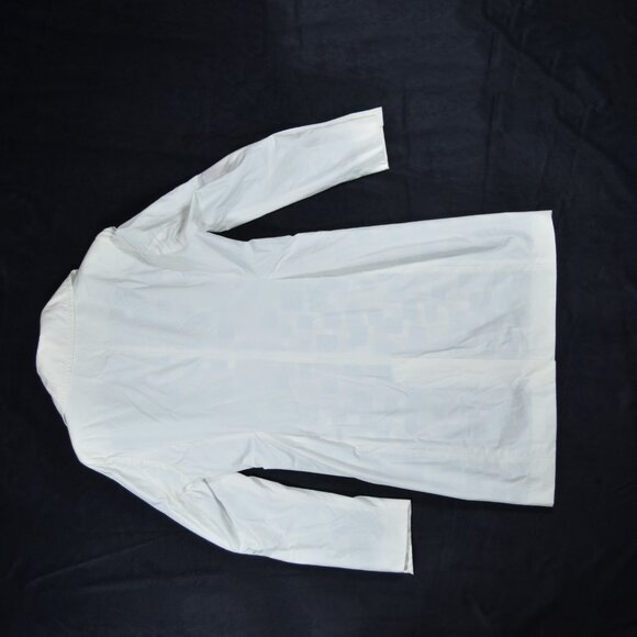 Tahari white trench coat, water resistant mod trench jacket, buttons, pockets M - Picture 16 of 16